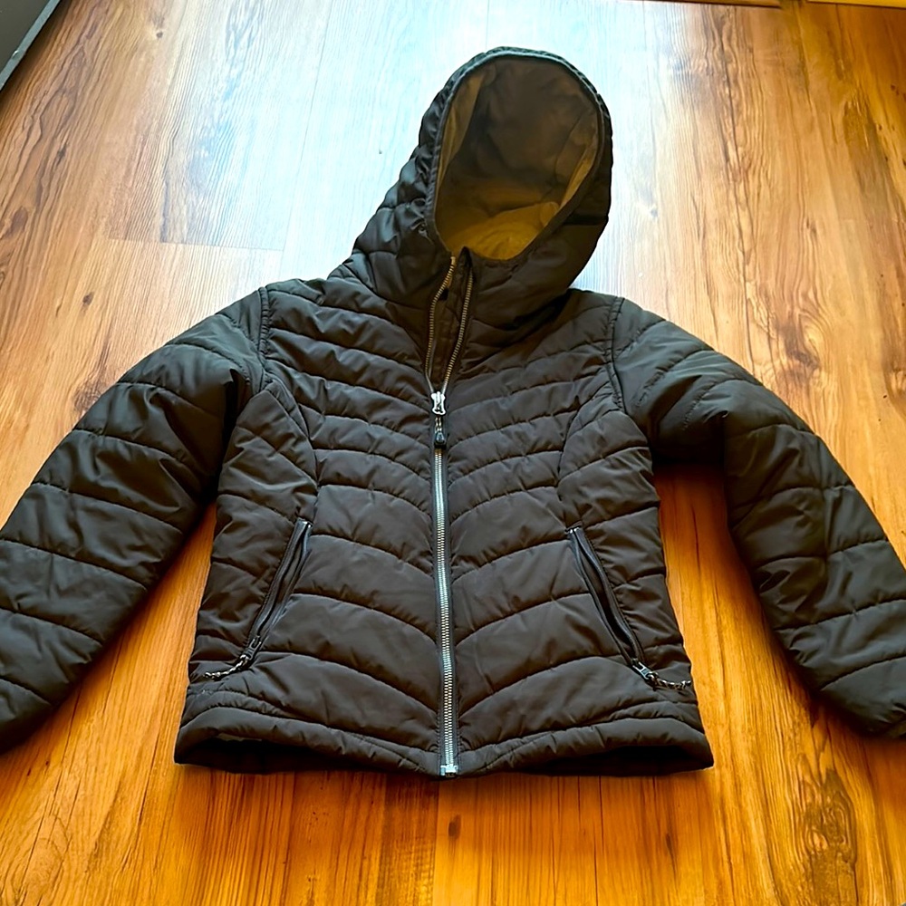 DSG Black Puffer Jacket with Quilted Design and Hood